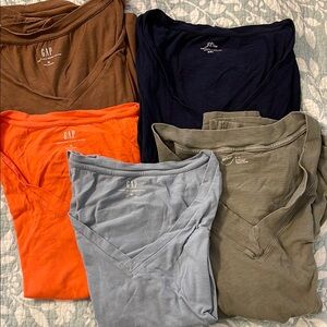 Lot of 5 cotton V-neck T-shirts, Gap, Aerie, JCrew